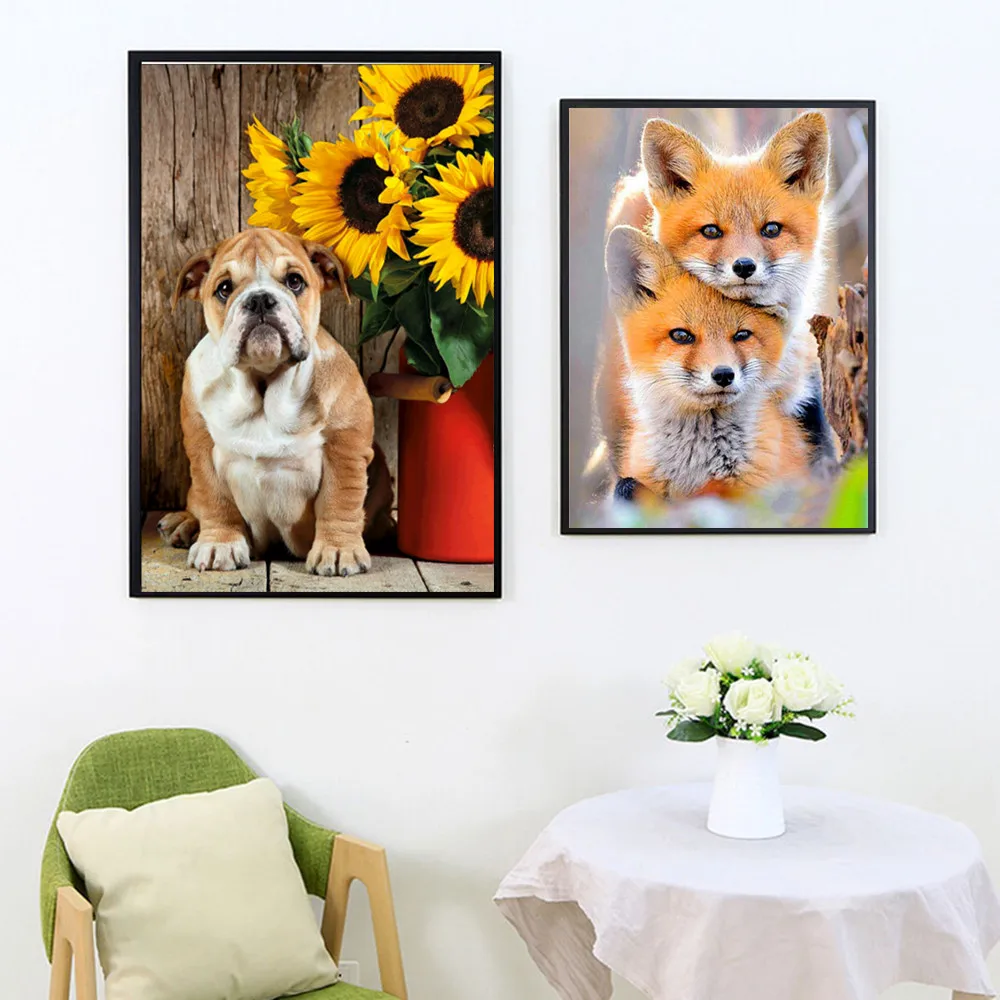 

Diamond Painting 5D Cross Stitch Mosaic Round Full Drill Animal Picture Handmade Home Decor Wall Decoration DIY Gift Embroidery