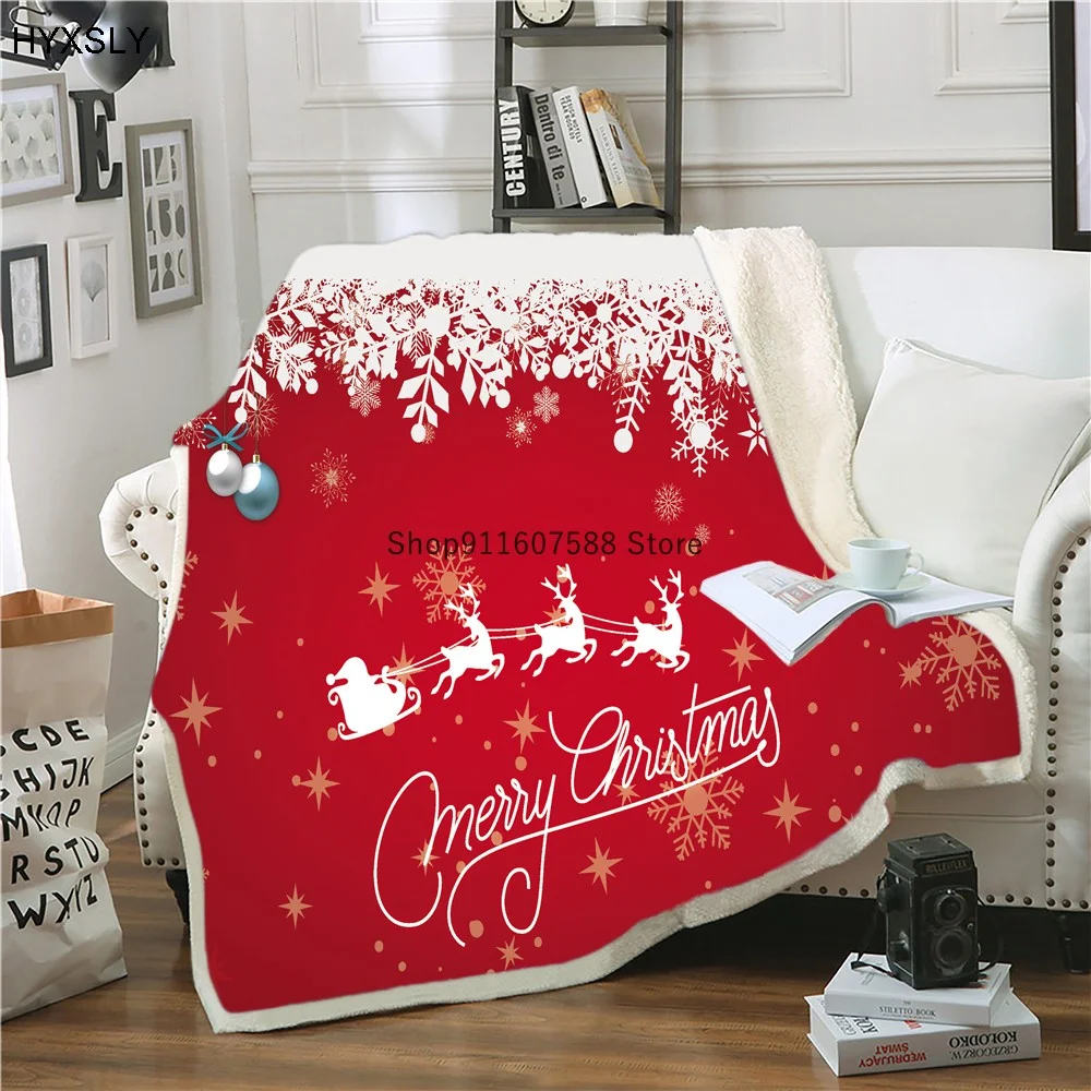 Рождественская елка Снеговик флис шерпа плед одеяло печатные мультфильмы одеяла