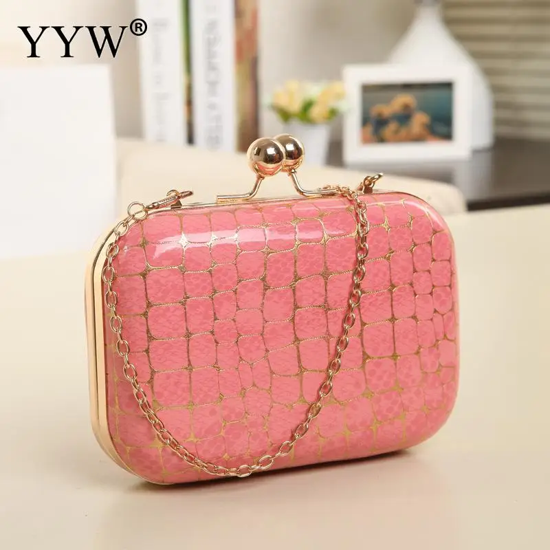 hot pink Желтый камень зерна вечерние клатчи для женщин красные сумки с цепью через плечо вечерние свадебные сумки и сумки Сумочка вечерняя - Цвет: hot pink