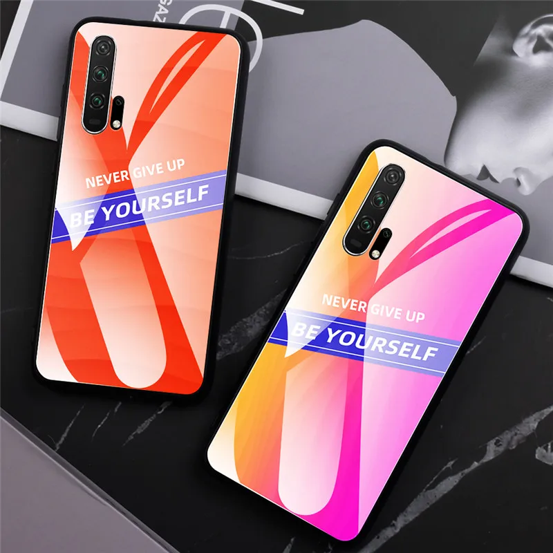 Цветной чехол для телефона из закаленного стекла huawei Honor 8X 9X mate 20 Pro P20 Lite P Smart Plus Y6 Y7