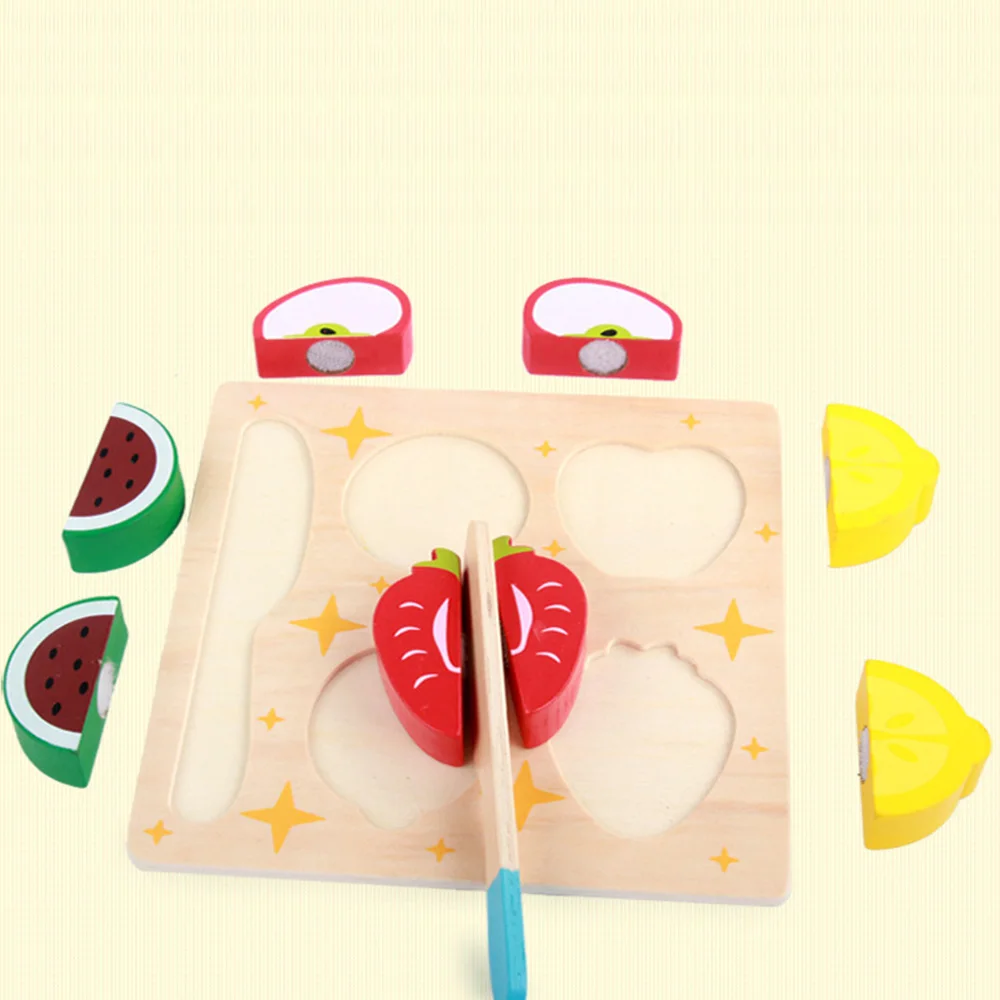 Деревянные игрушки для детей кухня резки фруктов и доска овощей реальной жизни