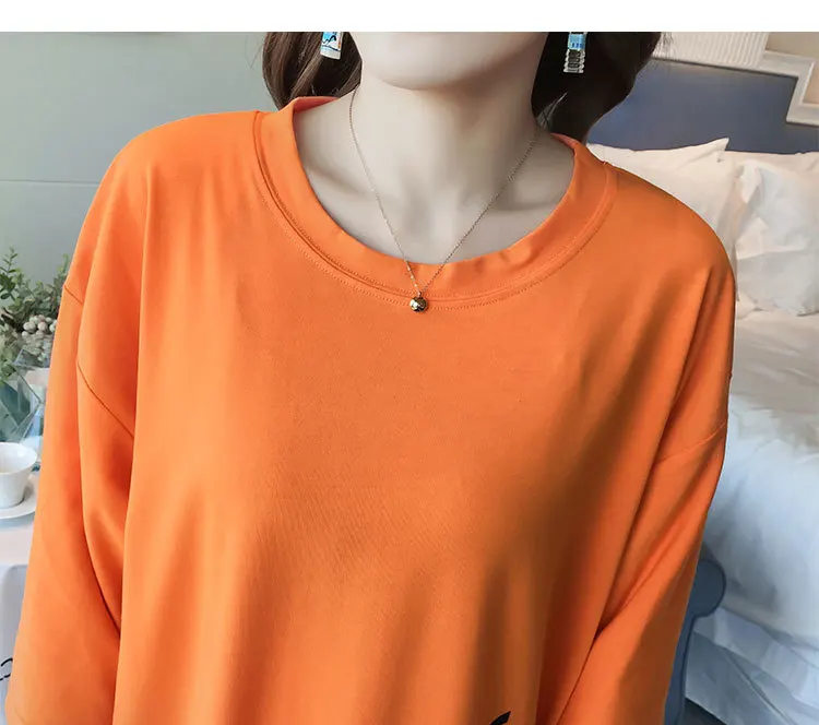 #4915 летнее повседневное Хлопковое платье-футболка с надписью в Корейском стиле