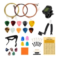 rosefinch guitar accessories kit 58 pcs with strings winder tuner capo cutter bridge pins nuts saddles chord chart agk01