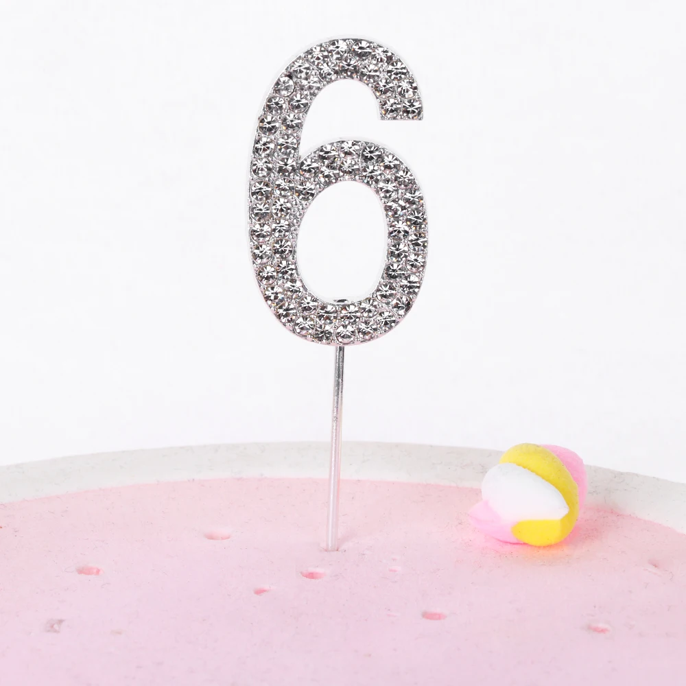 1 шт. номер &quot0 9&quot Топпер для торта с золотыми бриллиантами на десерт юбилей день
