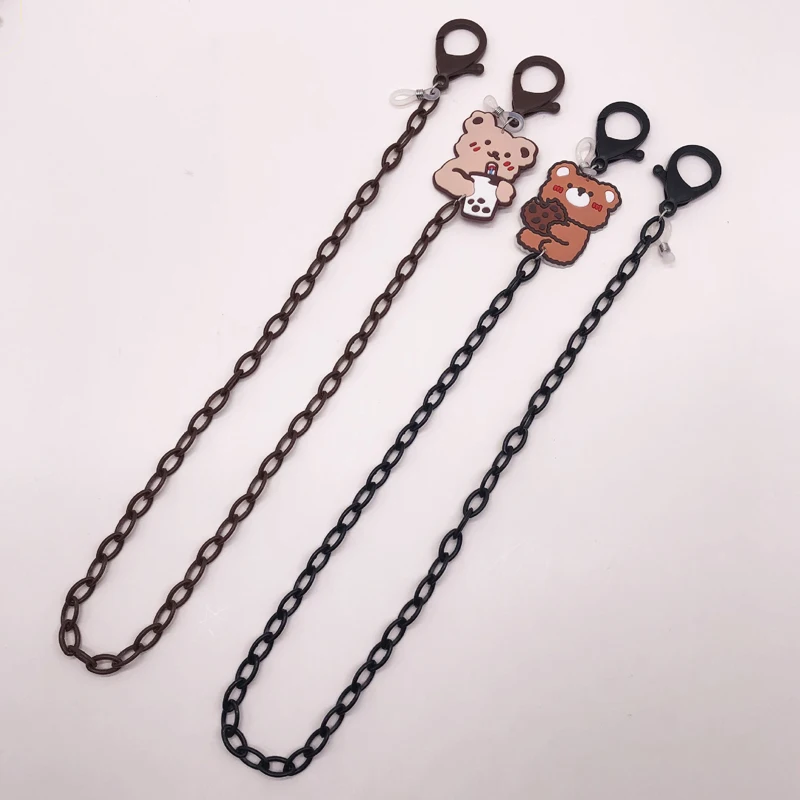 

New Creative Cartoon Bear Head Acrylic Lanyard Necklace Glasses Chain Earphone Chain Mask Chain Anti-lost Sunglasses Lanyard
