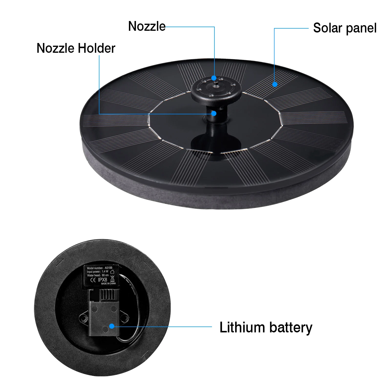 

Floating Solar Fountain Home Garden Water Fountain Pump Bird Bath Floating Outdoor Pool Pond Decoration