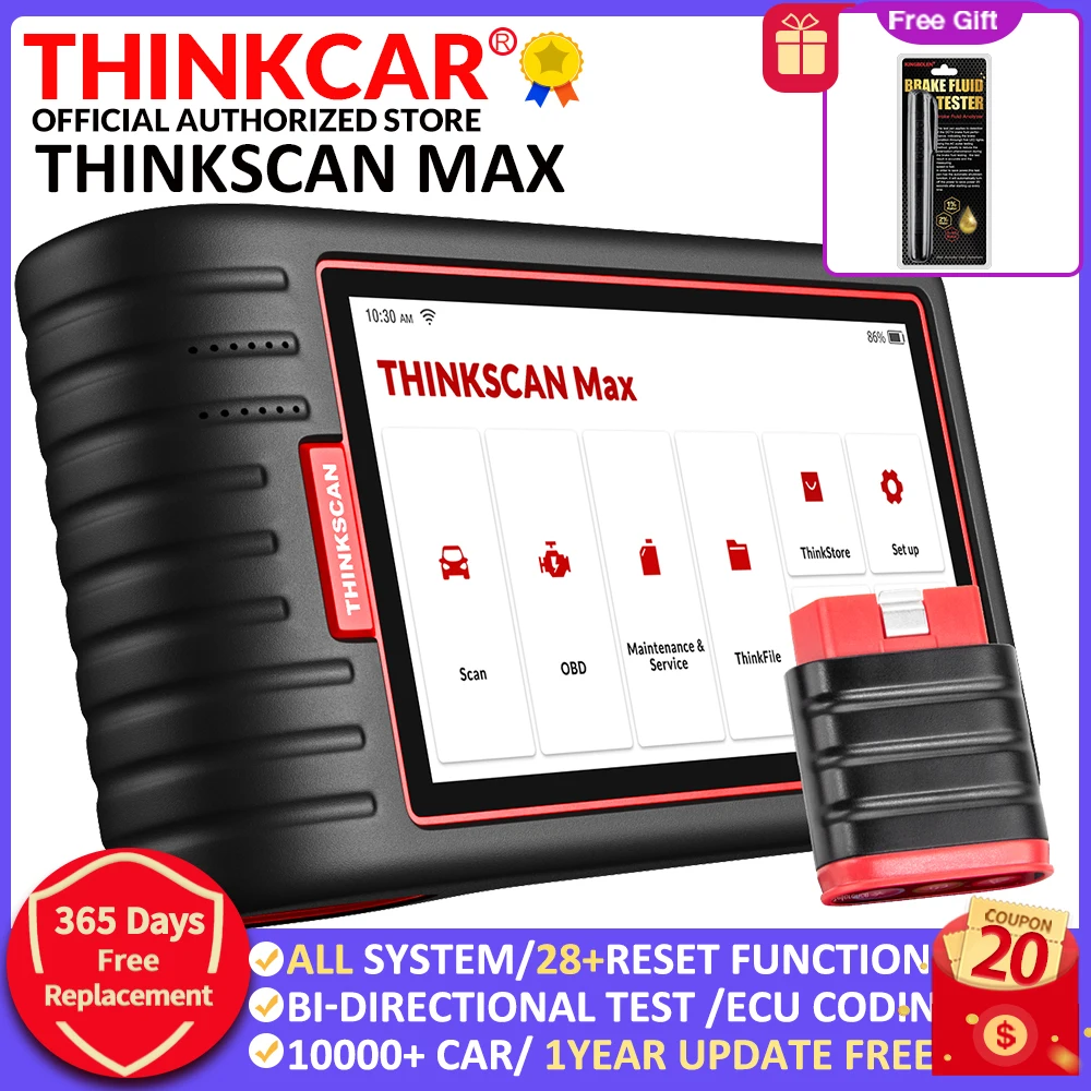 ThinkCar ThinkScan Max Автоматическая полная система диагностический сканер 28 Функция