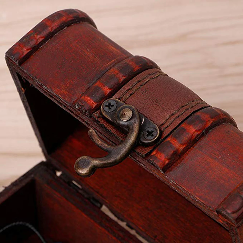 Маленькая коробка для хранения ювелирных изделий деревенский деревянный чехол