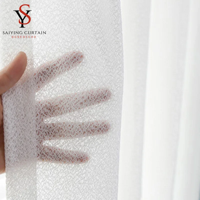 

Modern White Bird Nest Tulle Window Treatment Curtains Living Room Solid Sheer Curtains for Bedroom Voile Curtain for Kitchen