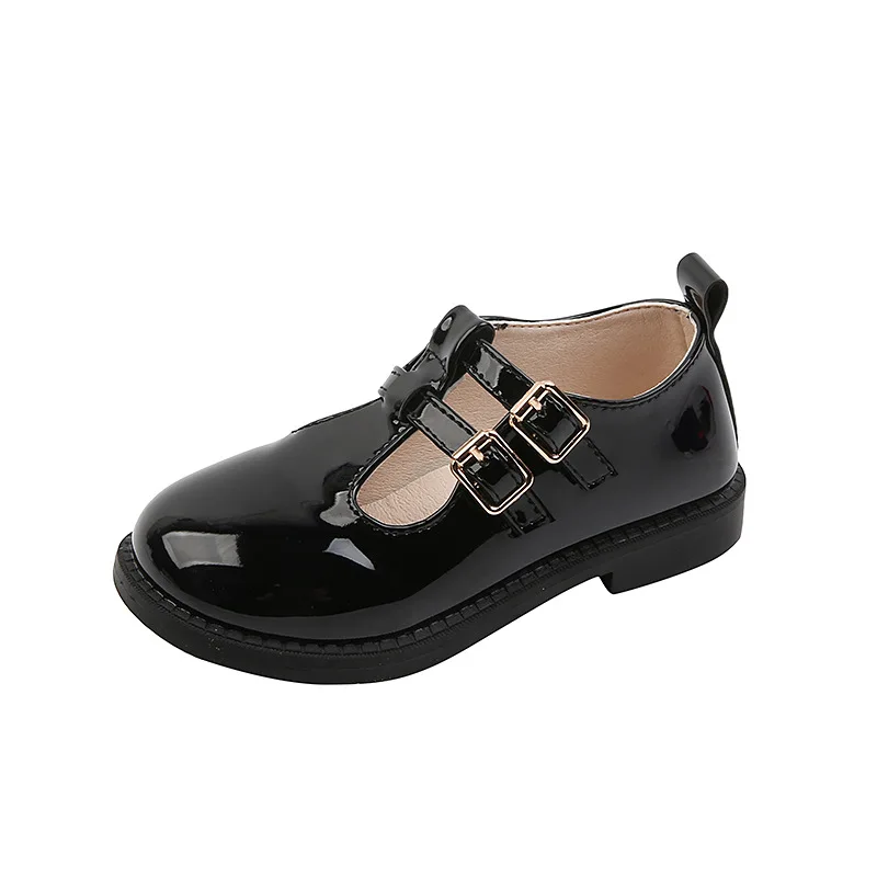 

CUZULLAA/детские весенние модные туфли из лакированной кожи; Повседневная обувь с Т-образным ремешком на липучке для девочек; Размеры 26-36