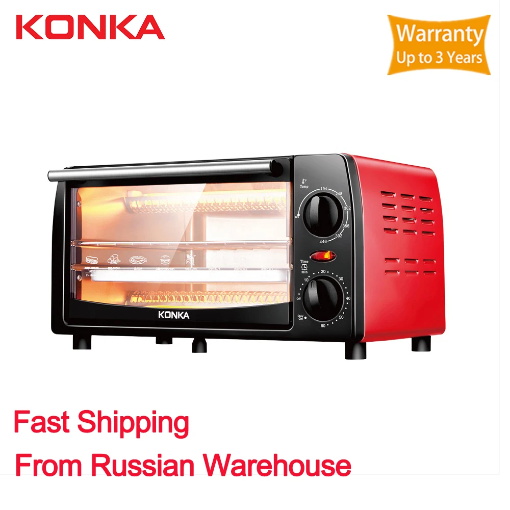 Мини духовка KONKA электрическая Встраиваемая латунная кухонная Электроплита 12