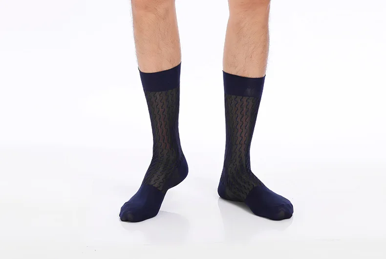 Носки мужские длинные прозрачные мягкие нейлоновые акриловые сетчатые тонкие