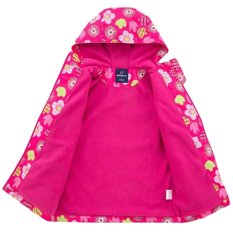 Kids Clothes for Girls Printed Coat Autumn Winter Children Fashion Waterproof Hooded Zipper Warm Windbreaker | Детская одежда и