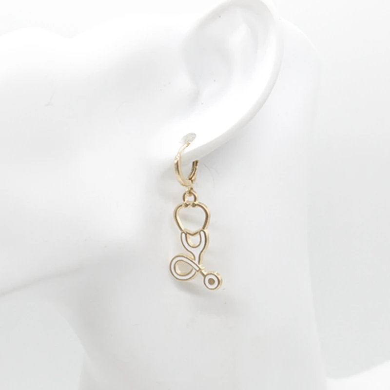 Новая медсестра серьги с знаком медицины стетоскопом шприцы унисекс шляпой