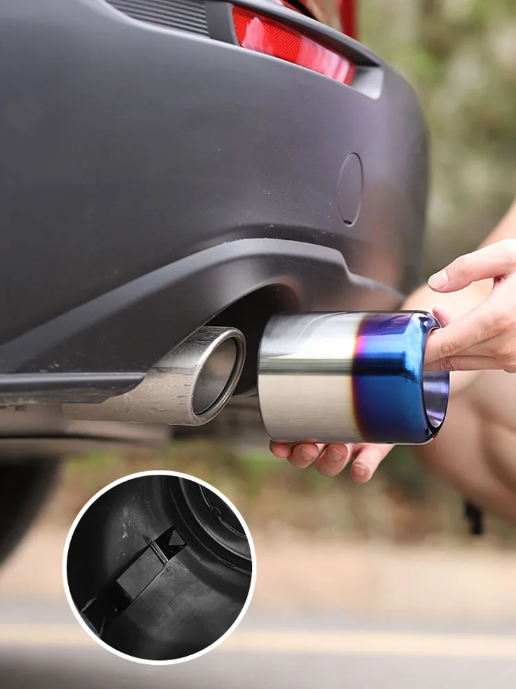 

For Mazda CX30 CX-30 2020 2021 2022 Car Exhaust Muffler Tip Round Stainless Steel Pipe Exhaust Tail Muffler Pipe Accessories