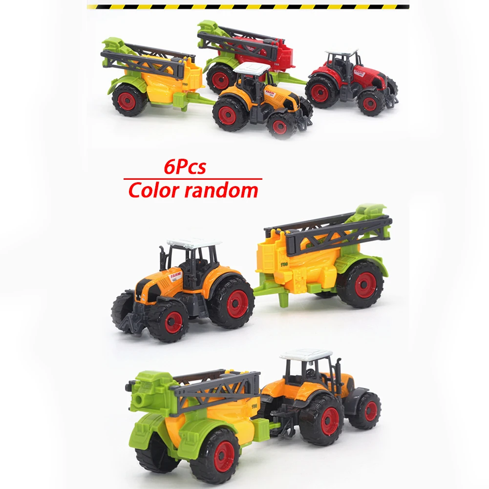 6pcs 1:64 Scale Play Set Model Tractors Children Gift Collectible Trailers Metal Diecast Farmer Vehicle Eco-friendly Paint |