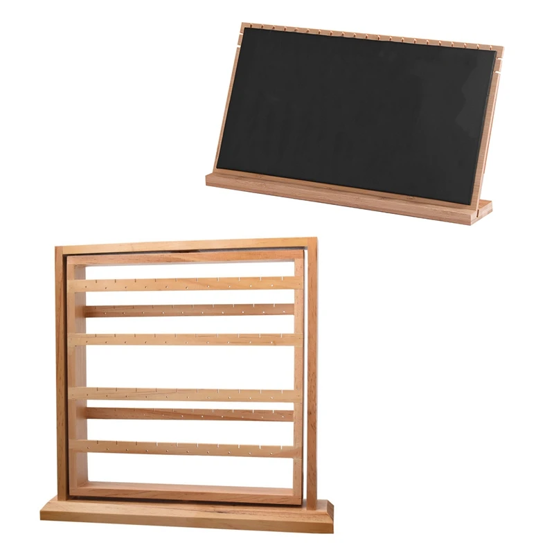 

Подставка-органайзер для серег и ювелирных изделий, большая Деревянная и вертикальная съемная подставка из бамбука и дерева для демонстрац...