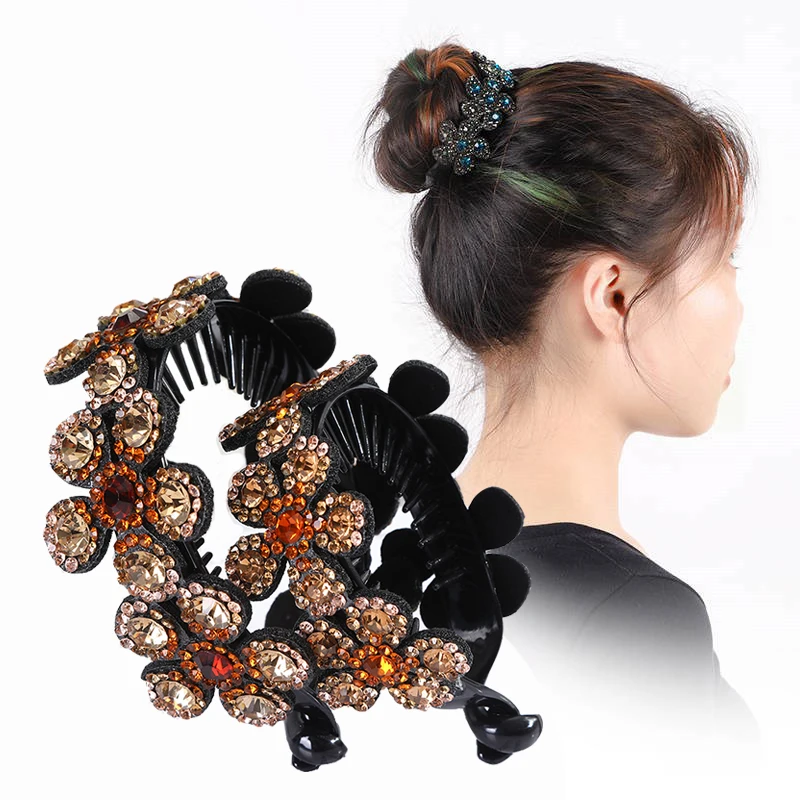 AWAYTR Стразы в виде цветочного шара головы заколка для волос женский &quotконский