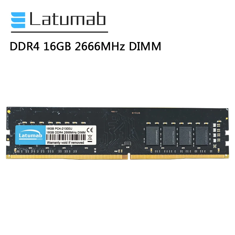 

Latumab Memoria RAM DDR4 16GB 2666MHz Desktop Memory PC4-21300U 288Pin 1.2V DIMM DDR4 RAM Memory Module