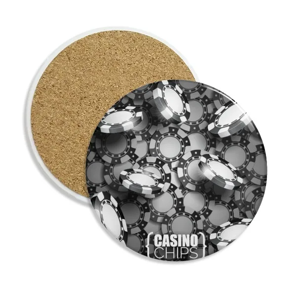 

Many Chips Casino Illustration Pattern Ceramic Coaster Cup Mug Holder Absorbent Stone for Drinks 2pcs Gift