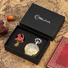 Набор карманных часов для коммунизма, винтажные кварцевые часы с подвеской, женские часы CCCP, значок, подвеска, цепочка, подарок для мужчин, карманные часы СССР