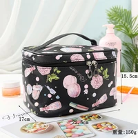 women fashion printed cosmetic pouch portable travel make up case waterproof cosmetic box wash toiletry bag beautician suitcase