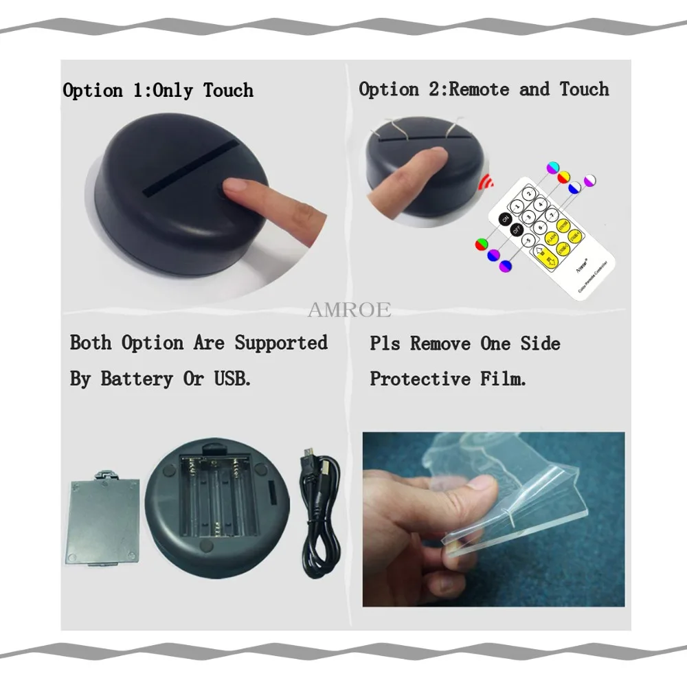 Креативный хит продаж Супергерой двусторонний визуальный градиент ночник лампа