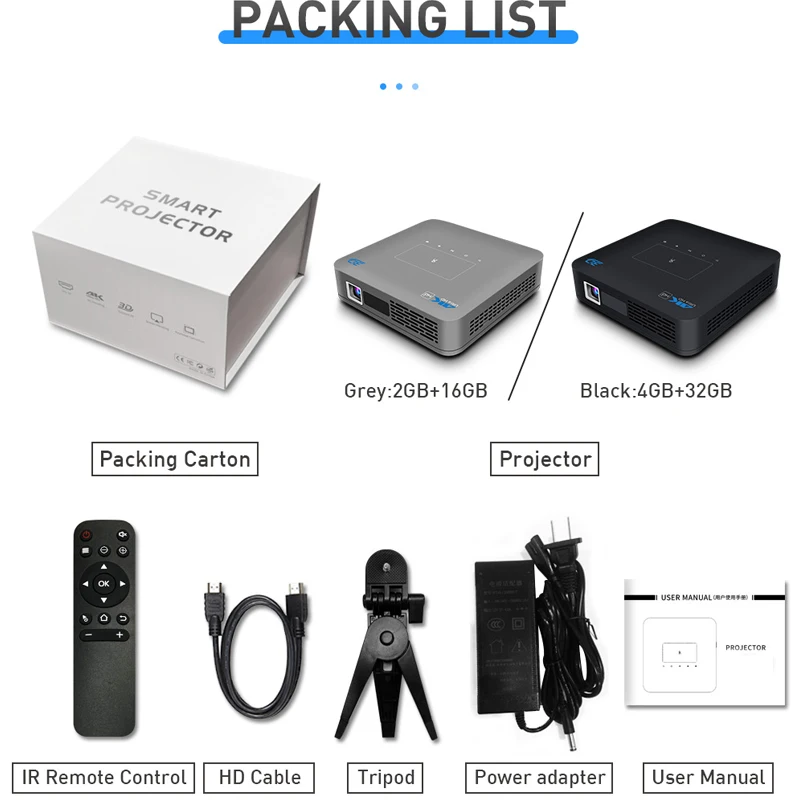 Проектор P15 4K 3D Android 9.0 Bluetooth HD DDR4 4 ГБ 32 |