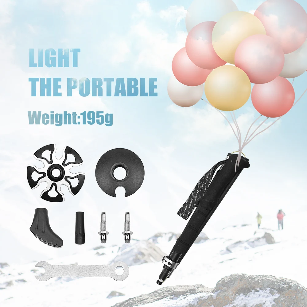 Hitorhike 1 пара 5 секционная трость из углеродного волокна сверхлегкая Складная