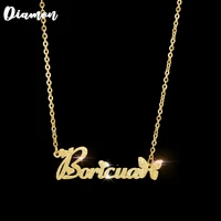 diamon 2020 customized stainless steel frosted name necklace butterfly personalized letter choker pendant nameplate gift