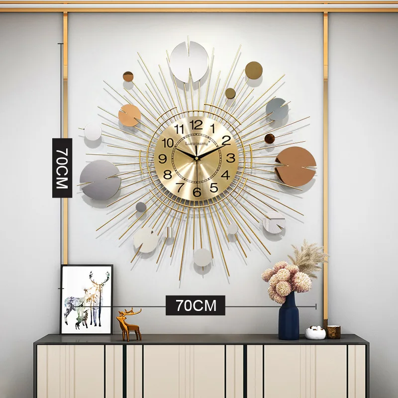 

European Style light luxury Household Fashion Personalized Wall Clock In The Living Room Silent Porch Quartz Clock