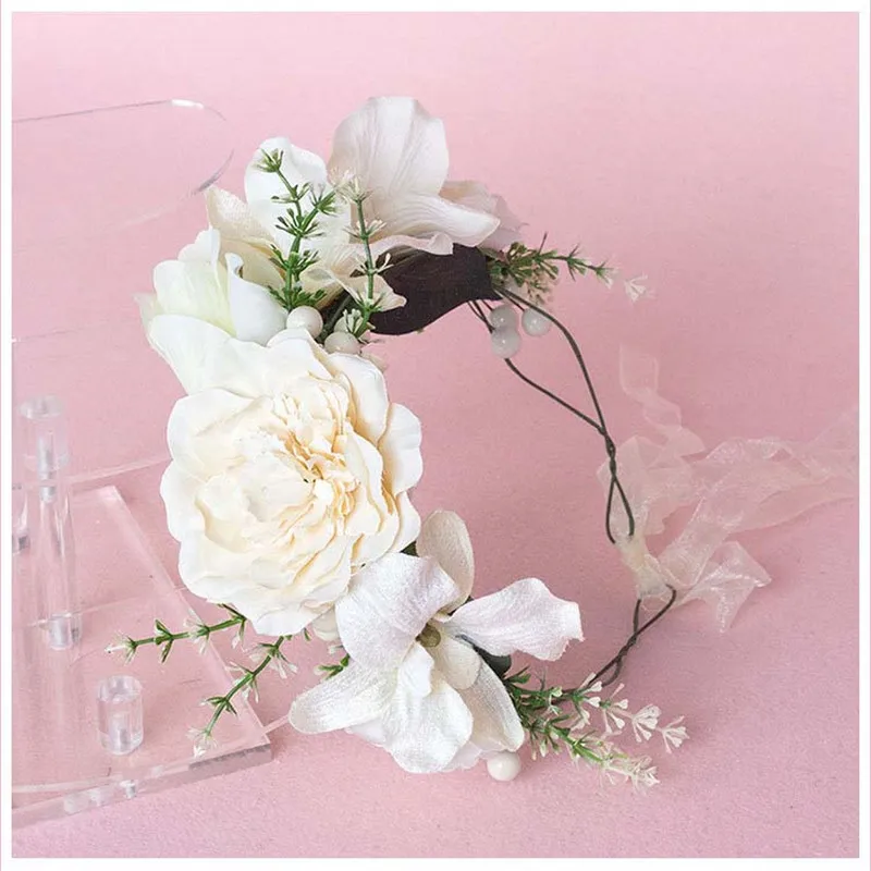 Яркая луна маленький букет роз венок искусственная винтажная гирлянда богемная