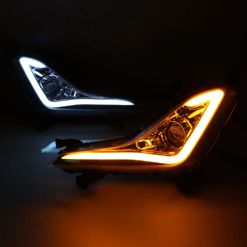 

Дневные ходовые огни DRL для Hyundai Elantra 2014, 2015, левая и правая сторона, белые, DRL желтые указатели поворота