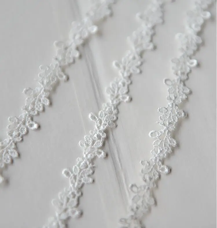 5 ярдов белая и розовая Цветочная вышивка венецианская Водорастворимая