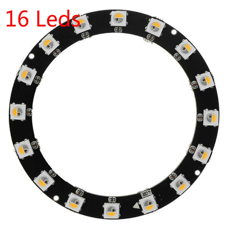 Темно-серый Круглая форма WS2812B SMD5050 RGBW RGBWW 4 в 1 светодиодный светильник чип-плата DC5V 1 шт. 8 шт. 12 шт. 16 шт. 24 шт. СВЕТОДИОДНЫЙ полноцветный модуль - Испускаемый цвет: Темно-серый