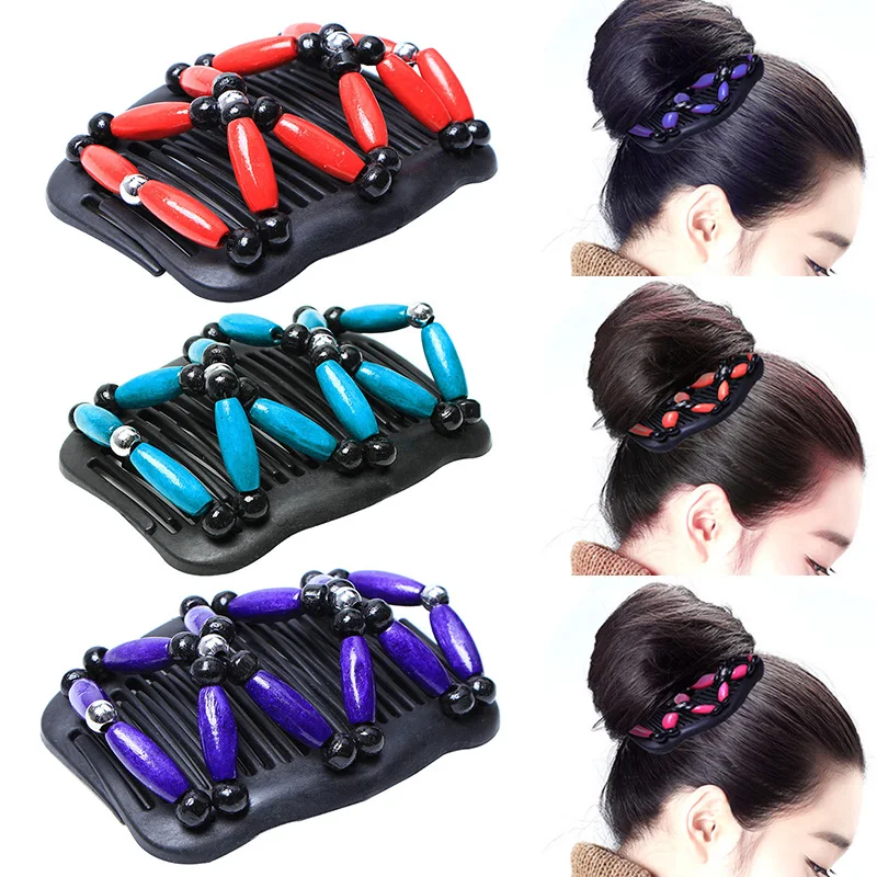 Новейшая двухрядная расческа для волос с бусинами винтажная ретро заколка