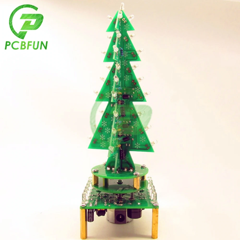 PCBfun вращающийся красочная Музыкальная Рождественская елка светодиодный