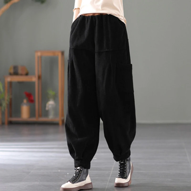 Max LuLu 2021 зимние женские свободные повседневные меховые брюки в британском стиле