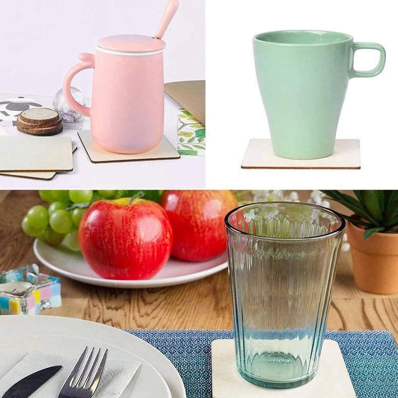 Необработанные деревянные кусочки 50 шт 4 дюйма квадратное пустое дерево