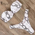 Бикини Miyouj женское леопардовое с эффектом пуш-ап, купальный костюм с высоким вырезом, однотонный комплект бикини, пикантный бандо, Пляжное бикини