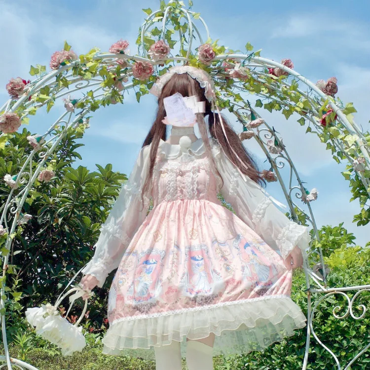 Японский Kawaii Ангел песочные часы платье в стиле лолита для девочек АО Слинг без