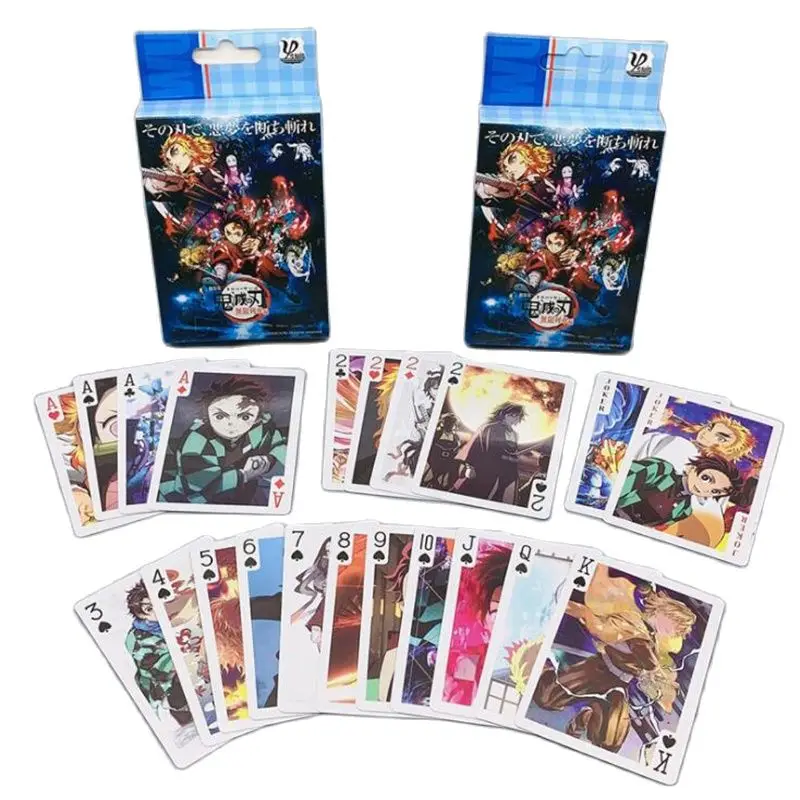 

Игра в покерные карты Demon Slayer 54 шт./кор. Kimetsu no Yaiba шаблон покерная настольная игра Коллекция игрушки для взрослых и детей