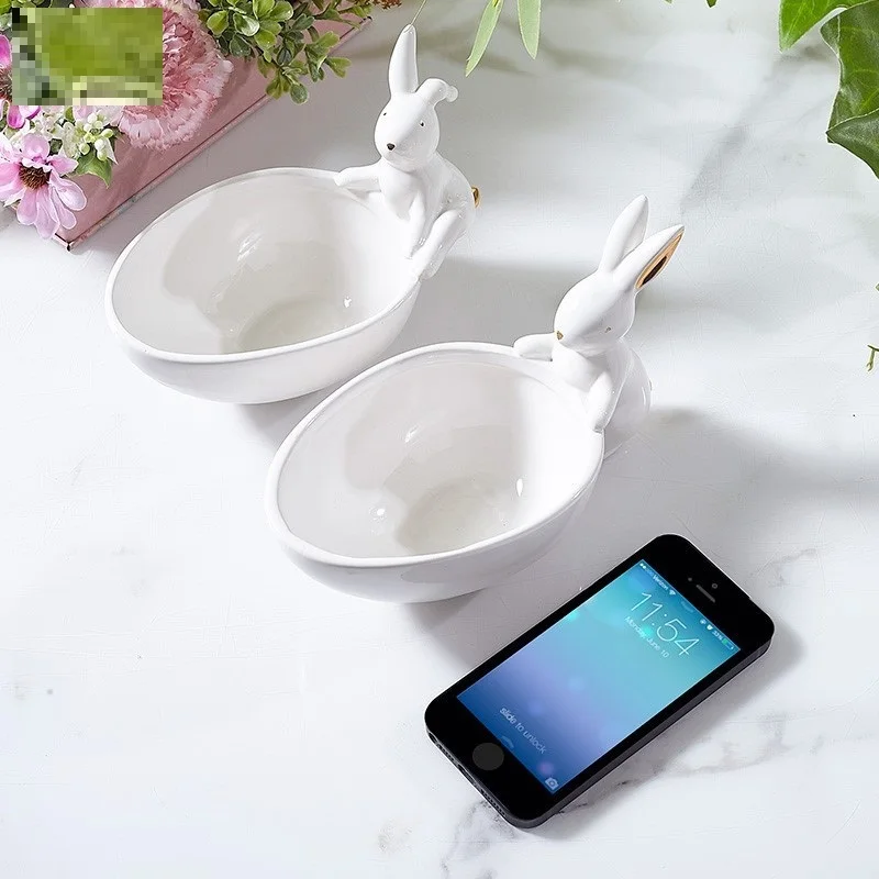 

Nordic Cute Rabbit Fruit Plate Cake Snack Plate Creative Model Room Restaurant Coffee Table Desktop Storage Tray