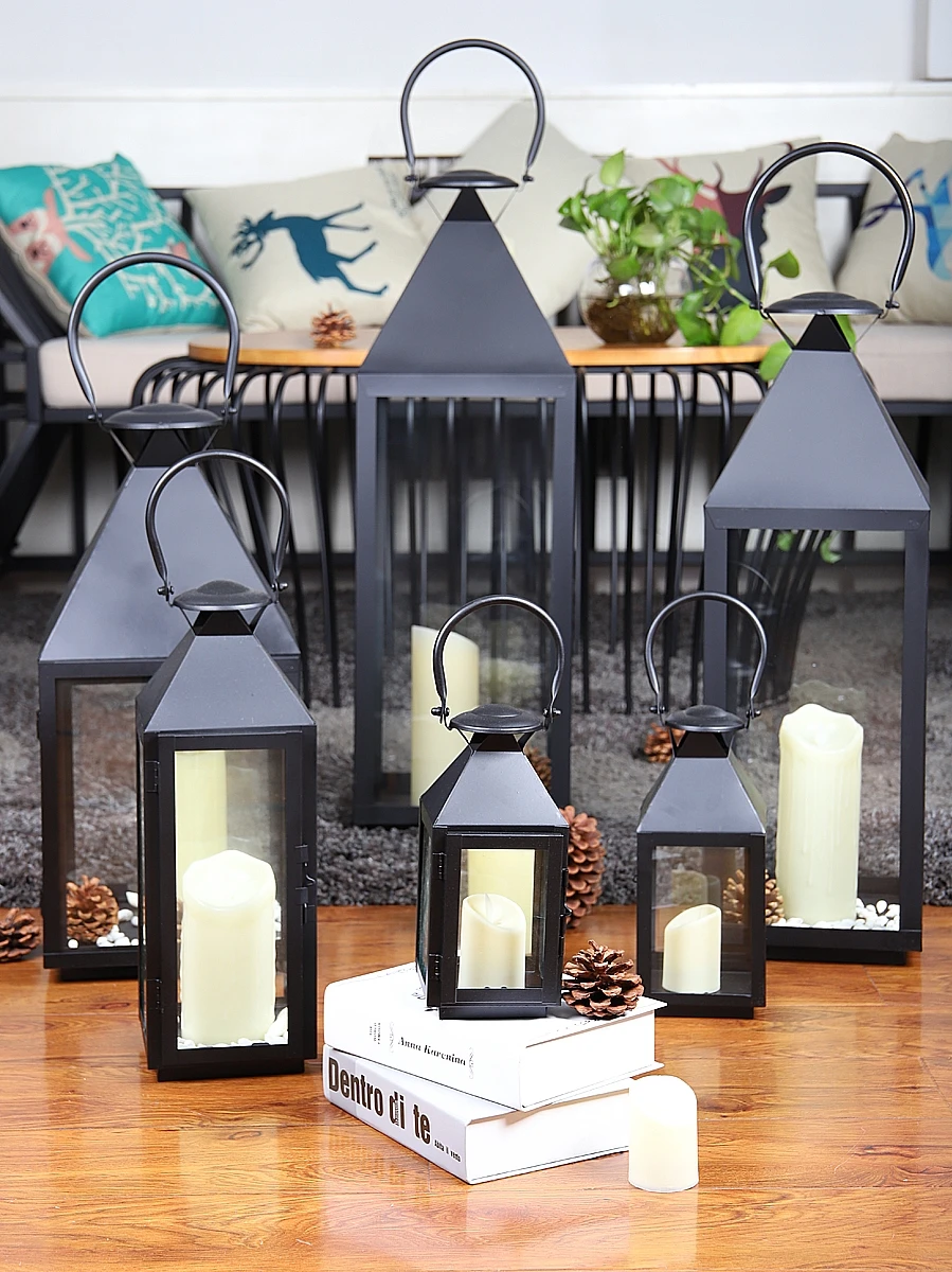 Металлические ветрозащитные подсвечники винтажные фонарики урагана наружные