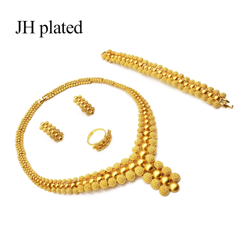 Роскошные Ювелирные наборы из Дубая золотого цвета для женщин индийские