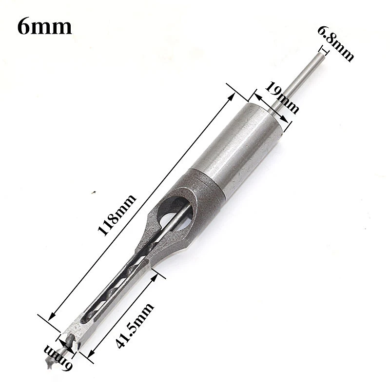

6-12.5mm HSS Twist Drill Bits Square Auger Mortising Chisel Drill Set Square Hole Woodworking Drill Tools Kit Set Extended Saw