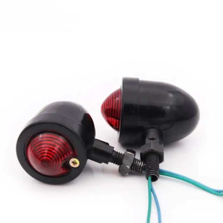 

12V Motorcycle Turn Signal Bullet Metal Housing Amber Light Indicator Blinker For Harley