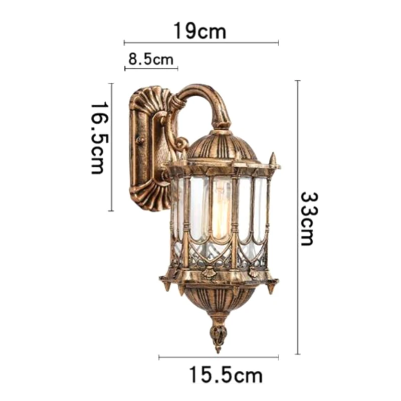 

Traditional Vintage Classical Upside Down Light European Outdoor Waterproof Wall Lamp Balcony Aisle Patio Lantern Garden Spotlig