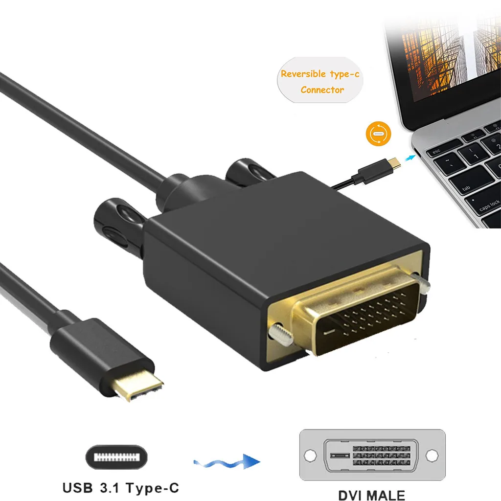 USB Type C к DVI адаптер VGA устройства 1080P видео аудио конвертер Кабель для планшета