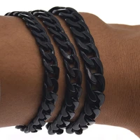 vintage cuban bracelet for men black rock link chain bracelets bangles fashion punk party jewellery